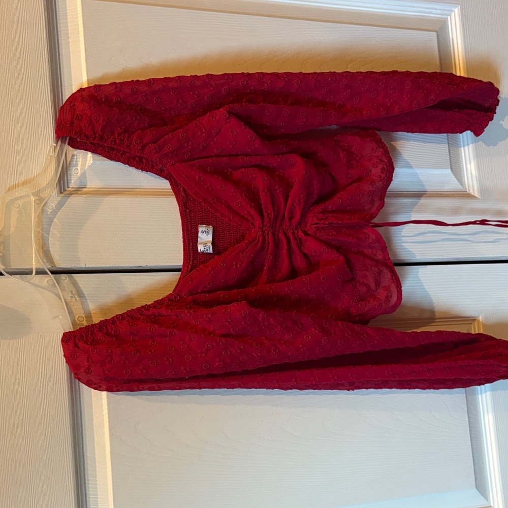 Hollister Vibrant Red Textured Top